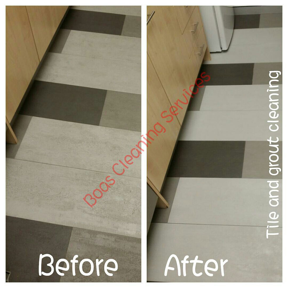 Before and after tile cleaning