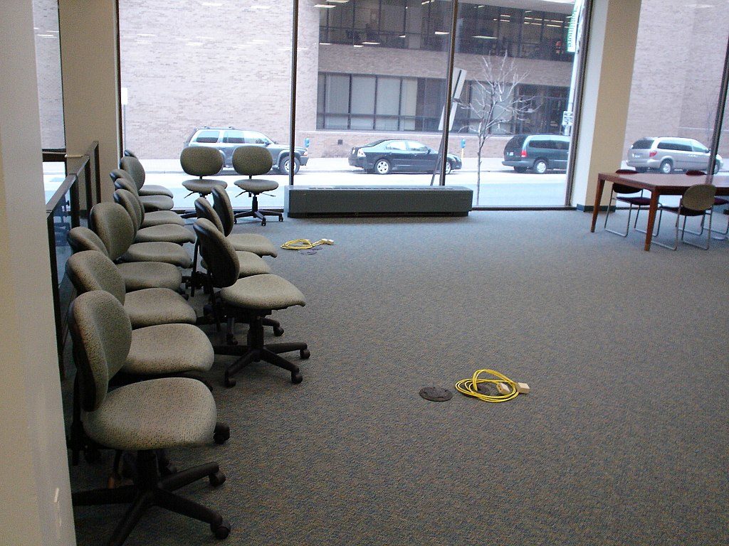 Office carpets that have been professionaly cleaned